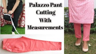 Palazzo Pant Cutting With Body Measurements  For Beginners  English Subtitles  Stitch By Stitch [upl. by Rizika]