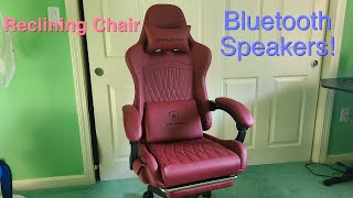 GTPlayer Gaming Chair Unboxing and Setup Recliner Chair with Speakers Red Wine w Leather Stitching [upl. by Euqinotna]