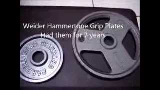 Best Olympic Plates  Weider style Grip Plates Weights review [upl. by Emarej]