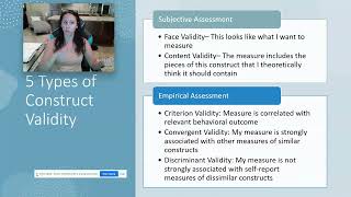 5 Types of Construct Validity Face Content Criterion Convergent Discriminant Research Methods [upl. by Yemrots]