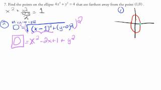 Optimization of the Distance from a point on an ellipse [upl. by Avigdor]