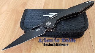 BESTECH KNIVES MALWARE FRAMELOCK BLACK FOLDING FLIPPER KNIFE 1902B [upl. by Jarrod]