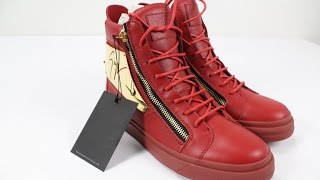 Giuseppe Zanotti Mens Signature MetalPlated Leather HighTop Sneakers [upl. by Eiramoj]