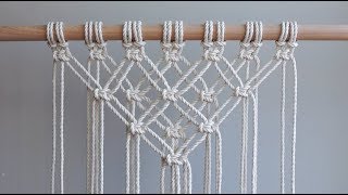 DIY Macrame Tutorial  Starting Your Work Overlapping Square Knot Pattern [upl. by Llevol]