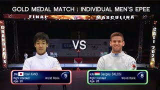 GOLD A Shiny Gold KANO Koki 🇯🇵 v Gergely SIKLOSI 🇭🇺 l Cali Epee Fencing Grand Prix 2024 [upl. by Zsolway]