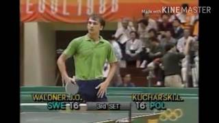 Table Tennis Olympic 1988 Waldner vs Kucharski highlights [upl. by Haduhey]