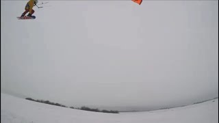 S26 Naish Pivot snowkite 1test Siauliai [upl. by Sirap667]