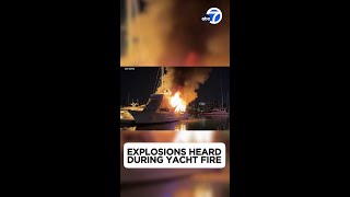 Explosions heard during luxury yacht fire [upl. by Jacquie]