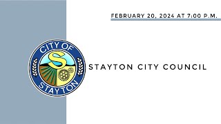 February 20 2024 Stayton City Council Meeting Live Stream [upl. by Abbate]