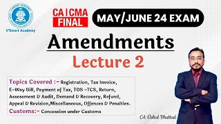 GST 02 CACS CMA Final IDT Amendments  For May 2024 CA Vishal Bhattad Think GST Think Vishal SIR [upl. by Alfy]