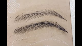 Microblading hair strokes using machine [upl. by Lamak842]