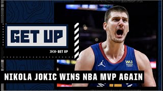 BREAKING Rapid reactions of Nikola Jokic winning a SECOND CONSECUTIVE NBA MVP 👏  Get Up [upl. by Namreh]