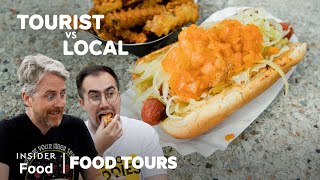 Finding The Best Hot Dog In New York  Food Tours  Insider Food [upl. by Ahsinat280]