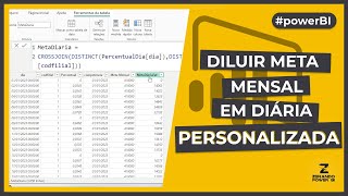 Como Diluir Meta Mensal em Diária Personalizada Power BI [upl. by Lamahj399]