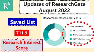 ResearchGate  2022 Updates The Importance of Saved List [upl. by Gainer]