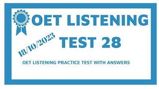 New Updated OET Listening Test With Answers 2023Test 28 [upl. by Alys]