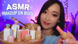 ASMR 💄Kit de maquillage en BOIS  Je te fais une beauté visuel avec doublage de sons [upl. by Nnayllek]