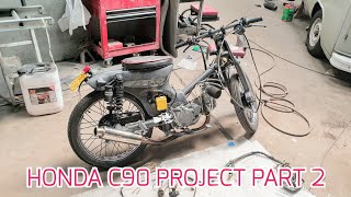 CUSTOM HONDA C90 PROJECT PART 2 [upl. by Onitram]