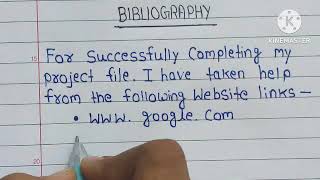 Bibliography  Bibliography for project file  How to write Bibliography  school project [upl. by Jamesy]