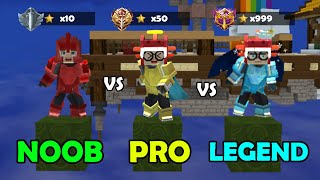 NOOB vs PRO vs LEGENDARY in Bedwars Blockman GO [upl. by Adnauqahs297]