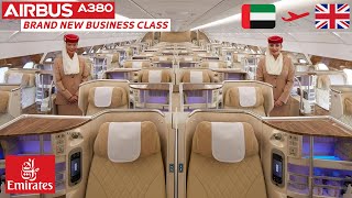 Emirates BRAND NEW A380 Business Class review from Dubai to London [upl. by Hubert]