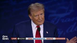 WATCH Trump praises strength of Supreme Court overturning Roe v Wade  ABC Presidential Debate [upl. by Lig704]