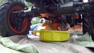 Kioti CK3510SE 200hr Oil Change and loader greasing [upl. by Rolyat978]