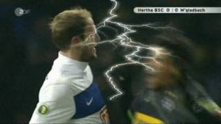 DFBPokal 08022012 Hertha BSC vs Mönchengladbach 02  De Camargo bester Schauspieler 2012 [upl. by Henrik]