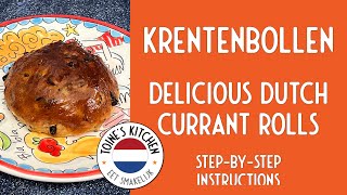 How to Make Authentic Krentenbollen Dutch Currant Buns  Easy StepbyStep Recipe [upl. by Yeldua562]