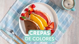 Cómo hacer Crepas de colores  Recetas Kiwilimón [upl. by Stegman]