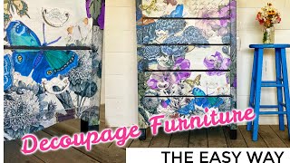 how to decoupage furniture the easy way [upl. by Apul]