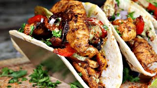 How To Make Fajita Tacos  Chicken Fajitas Recipe [upl. by Lraep]