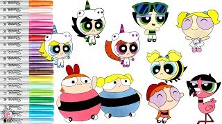 Powerpuff Girls Coloring Book Compilation Bubbles Blossom Buttercup PPG  SPRiNKLED DONUTS [upl. by Cerallua587]