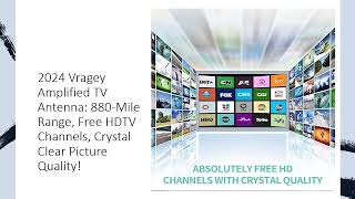 2024 Vragey Amplified TV Antenna 880Mile Range Free HDTV Channels Crystal Clear Picture Quality [upl. by Llebasi]