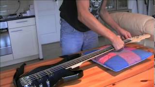 Preparing cleaning and changing flatwound bass strings [upl. by Trixi]