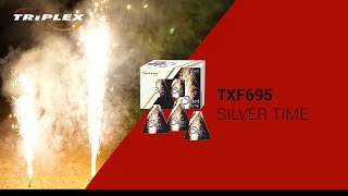 FAJERWERKI TXF695 SILVER TIME FOUNTAIN F1 TRIPLEX FIREWORKS [upl. by Ailalue]