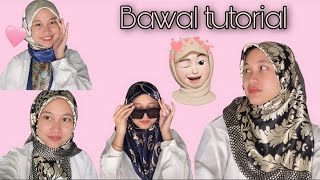 Bawal tutorial 9 Styles  Cara buat bawal jadi shawl  Mudah Cepat amp Simple [upl. by Koblas]