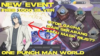 NEW EVENT VALENTINE  FREE 1000 SILVER COIN DAN AMAI MASK RILIS   ONE PUNCH MAN WORLD [upl. by Eelibuj132]