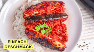 Die leckerste Aubergine im Backofen zubereiten veganuary2024 [upl. by Hajar]