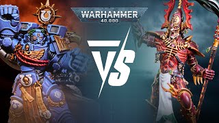 Warhammer 40k 10th Edition Live 2000pts Battle Report NEW Space Marines Vs Aeldari [upl. by Zeculon]