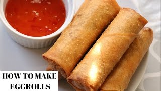 EGG ROLL RECIPE  HOW TO MAKE EGG ROLLS [upl. by Anemix]