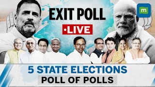 Exit Polls LIVE  5 State Election Result 2023  MP Chhattisgarh Rajasthan Telangana Mizoram [upl. by Adroj]