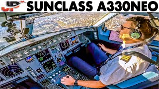 Sunclass Airbus A330neo Cockpit to Phuket Thailand [upl. by Ekusoyr]