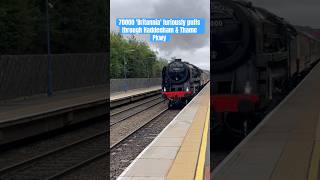 Britannia furiously puffs through Haddenham and Thame Parkway train steamtrain trainspotting [upl. by Caldera]