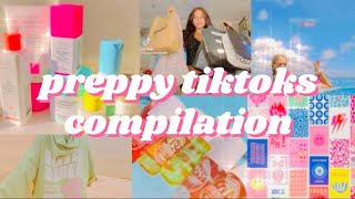 PREPPY TIKTOK COMPILATION 💗✨🛼 hauls grwms organization and more ✨preppy skincare aesthetic [upl. by Murrell794]