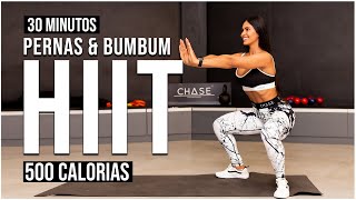 30 Min Pernas amp BUMBUM Treino HIIT para Tonificar  Queime 500 Calorias  Em Casa  Sem Equipamento [upl. by Anikal]