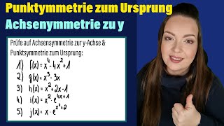 Achsensymmetrie und Punktsymmetrie  Ganzrationale Funktion und eFunktion  einfach erklärt [upl. by Akimat569]