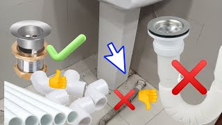 How to wash basin fitting wash basin plumbing fitting install wash basin pvc pipe lagane ka tarika [upl. by Blane]