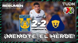 Resumen y goles  Tigres 22 Pumas  Liga Mx  CL2024 J5  TUDN [upl. by Llertram]