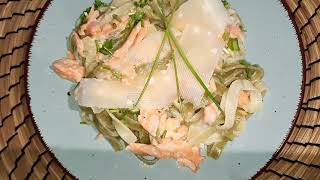 Schnell und einfach Tagliatelle mit Lachs  تاجلياتيل مع السلمون أكلة سهلة و سريعة التحضير [upl. by Eiboj]